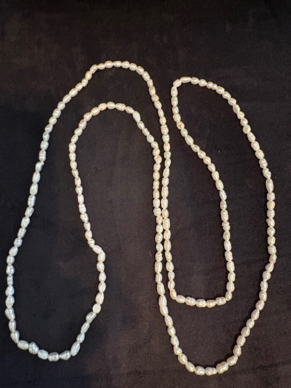 Pearl (costume) small beads necklace 48 in